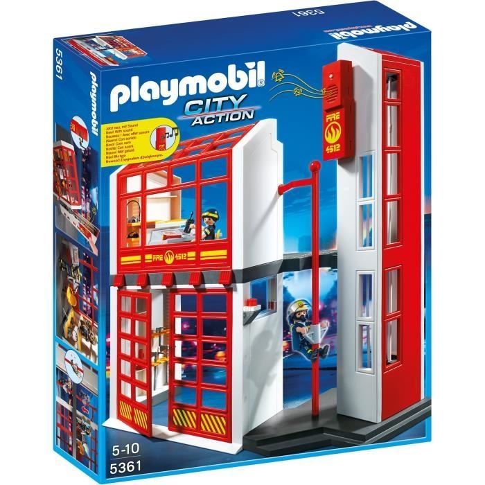 Playmobil 5361 Caserne de Pompiers avec Alarme - Photo n°1
