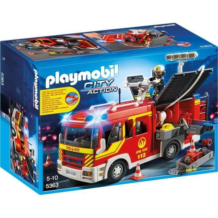 Playmobil 5363 Fourgon Pompier Gyrophare - Photo n°1