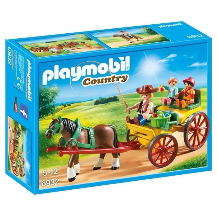 PLAYMOBIL 6932 - Country - Caleche avec Attelage - Photo n°1