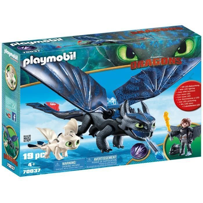 PLAYMOBIL 70037 - Dragons 3 - Krokmou et Harold avec bébé dragon - Photo n°1