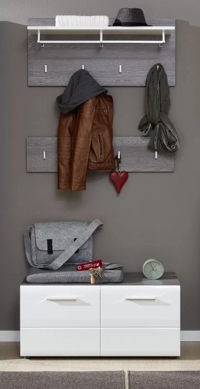 Porte-manteau 4 crochets mélaminé gris Bezzi - Photo n°2