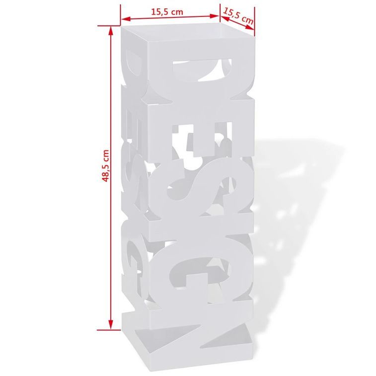 Porte-parapluie carré à rangement Blanc Acier 48,5 cm - Photo n°5