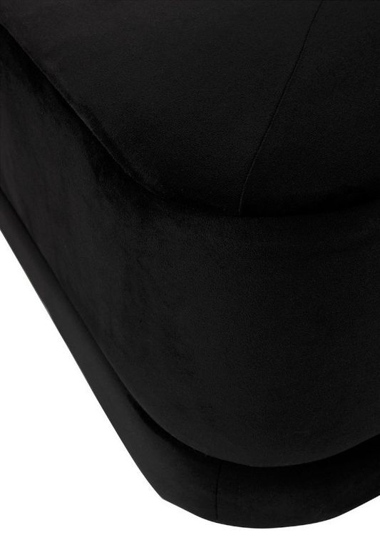 Pouf carré velours noir Narsh L 65 cm - Photo n°2