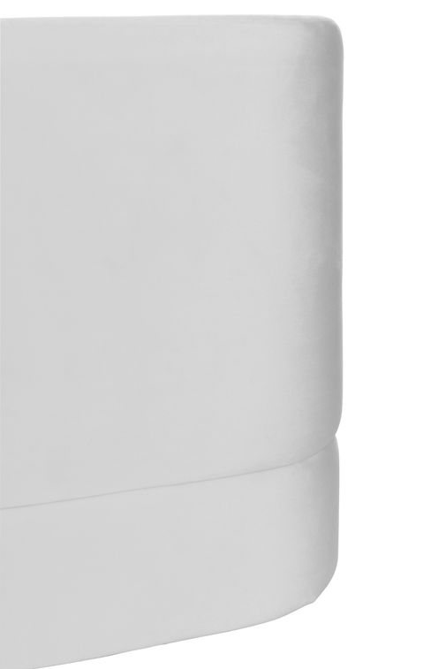 Pouf haut carré en velours blanc Amel L 46 cm - Photo n°4