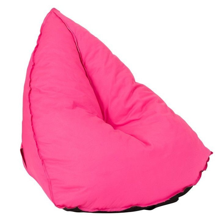 Pouf poire triangulaire polyester rose Veeda - Photo n°1