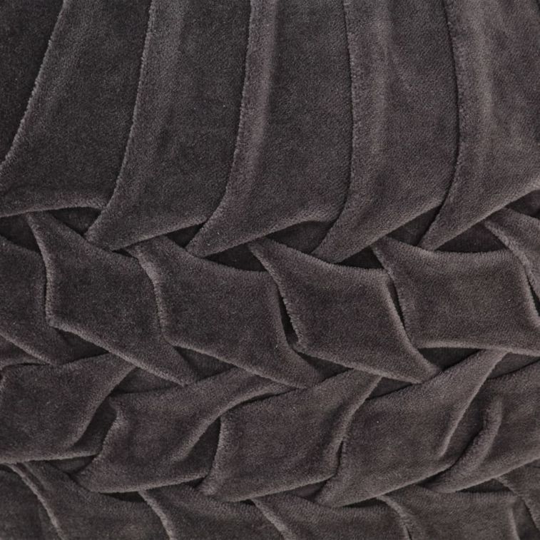Pouf Velours de coton Design de sarrau 40 x 30 cm Anthracite - Photo n°2