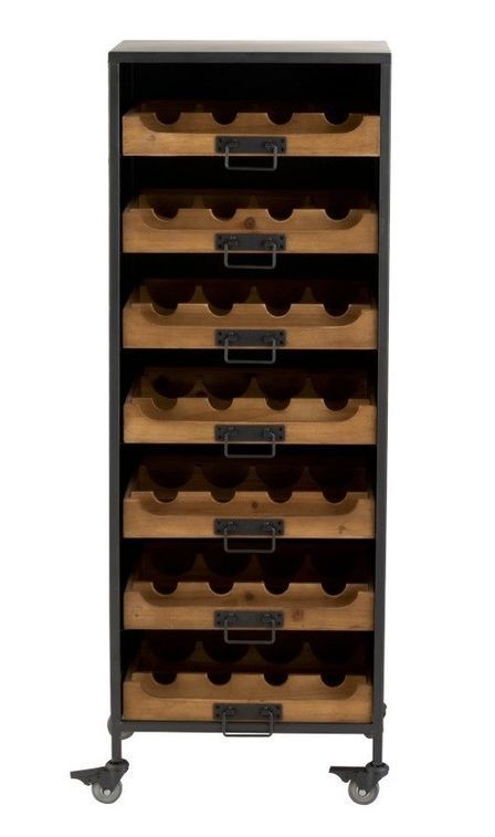 Range bouteilles bois massif foncé Fred L 43.5 cm - Photo n°3