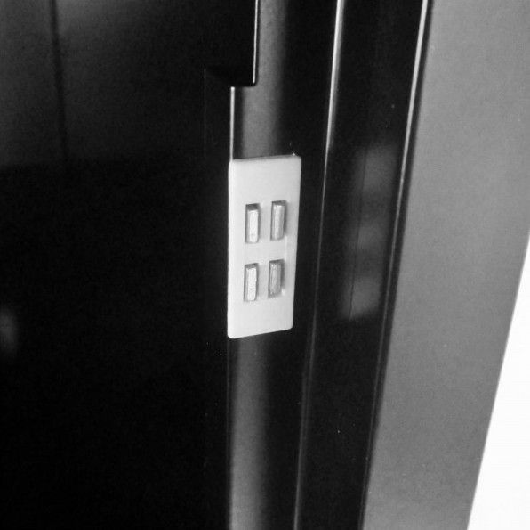 Rangement de bureau 8 tiroirs à clapets métal noir Kazy H 135 cm - Photo n°5