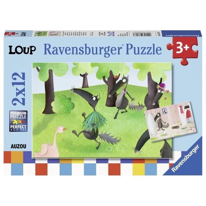 RAVENSBURGER Puzzle 2x12 p - Le Loup qui voulait changer de couleur - Photo n°1