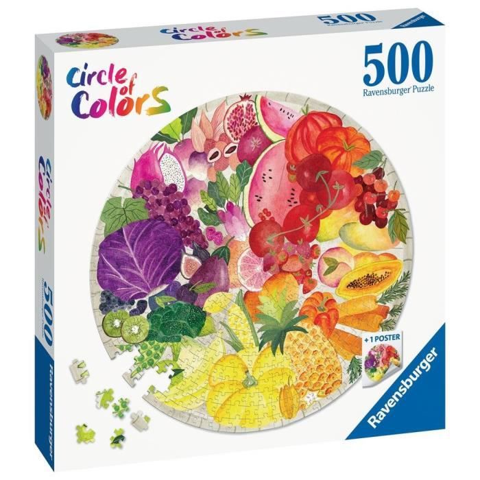 Ravensburger - Puzzle rond 500 pieces - Fruits et légumes (Circle of Colors) - Photo n°1