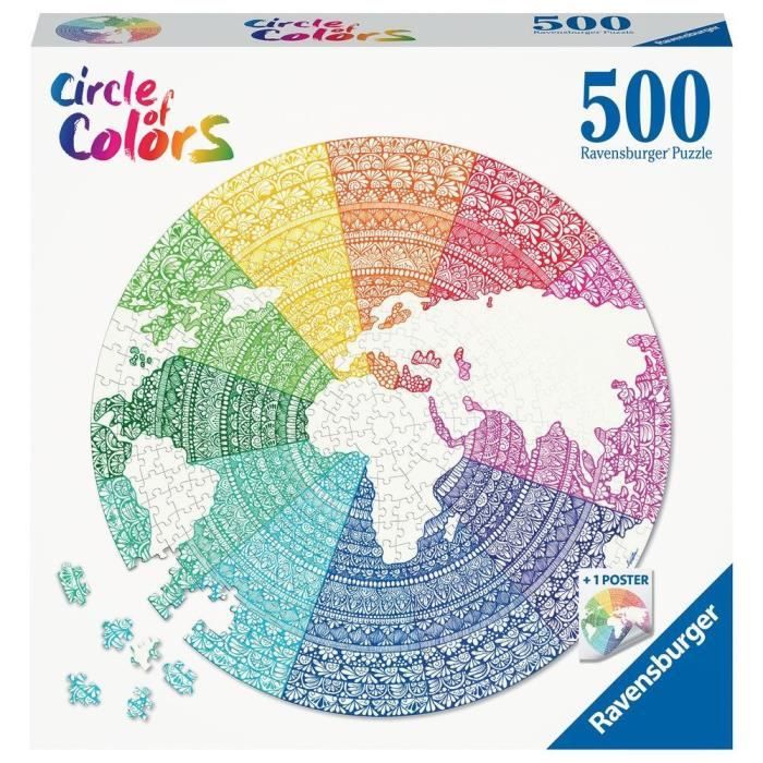 Ravensburger - Puzzle rond 500 pieces - Mandala (Circle of Colors) - Photo n°2