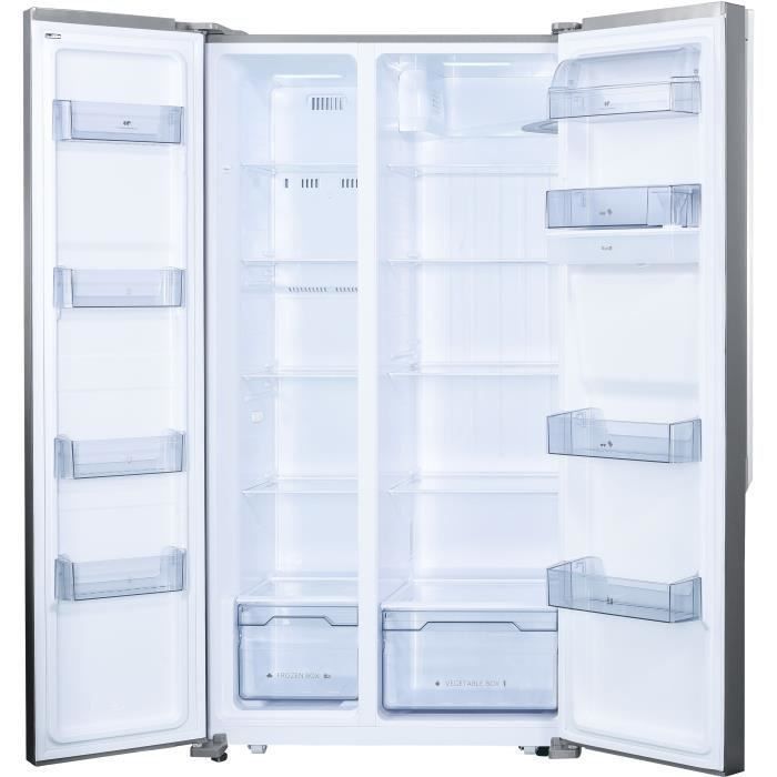 Réfrigérateur Américain 514 L avec Distributeur d'eau autonome, No frost, Inox noir - Photo n°2