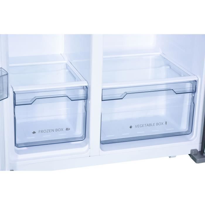 Réfrigérateur Américain 514 L avec Distributeur d'eau autonome, No frost, Inox noir - Photo n°5