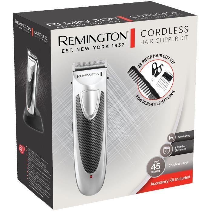 Remington HC4110 Set de Coiffure Tondeuse Cheveux Lames Acier Inoxydable, 8 Guide de Coupe, 6 Accessoires, Utilisation Avec/Sans Fil - Photo n°2