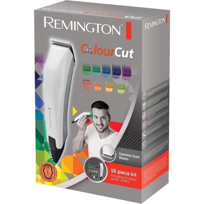 Remington HC5035 Coffret Cheveux Homme Color Cut, Tondeuse Cheveux 11 Sabots, Lames Auto-Affûtées Acier Inoxydable - Photo n°3