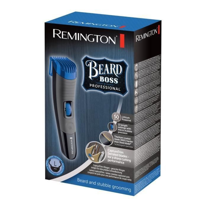 Remington MB4132 Tondeuse Barbe Beard Boss Pro, Lame Titanium, Batterie Lithium - Photo n°4