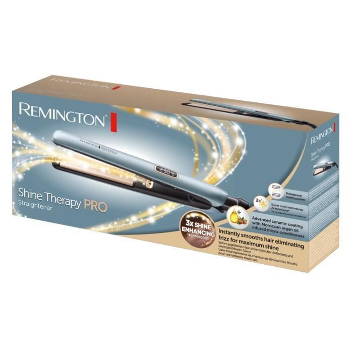 Remington S9300 Fer a Lisser, Lisseur Shine Therapy Revetement Advanced Ceramic Huile Argan Maroc, Super Ionique et 3X Brillance - Photo n°4