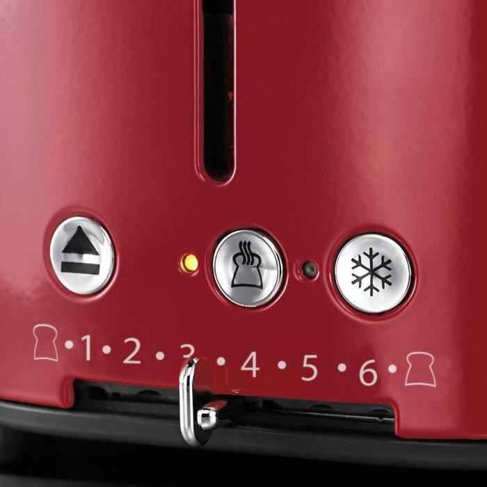 RUSSELL HOBBS 21680-56 - Toaster Retro - 2 fentes - 1300 W - Rouge - Photo n°4