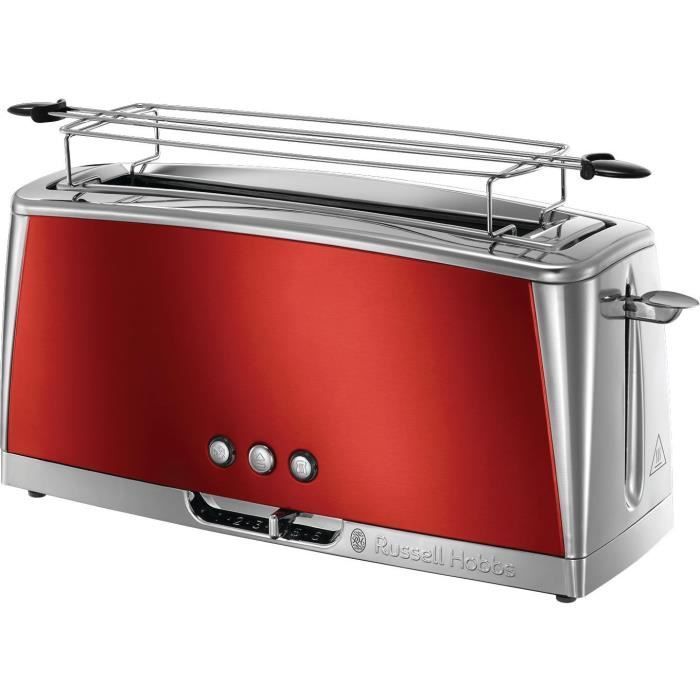RUSSELL HOBBS 23250-56 Toaster Grille-Pain Luna Spécial Baguette Cuisson Rapide Chauffe Viennoiserie - Rouge - Photo n°3