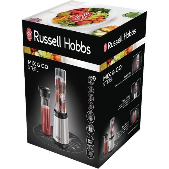 Russell Hobbs 23470-56 Blender Nomade Mixeur Electrique Mix and Go 300W, Accessoires Inclus - Photo n°4