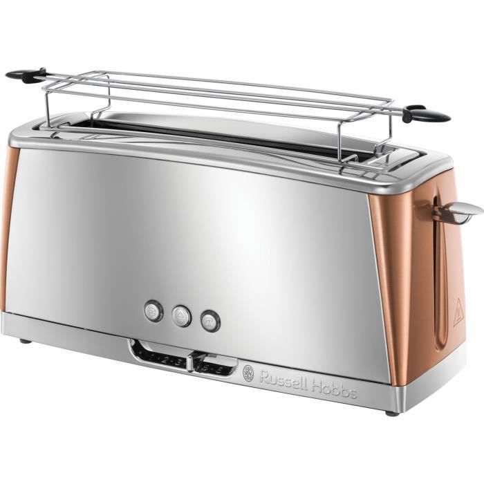 RUSSELL HOBBS 24310-56 - Grille-pain Gris - Technologie Fast Toast - Inox & Cuivré Rosé - Photo n°1