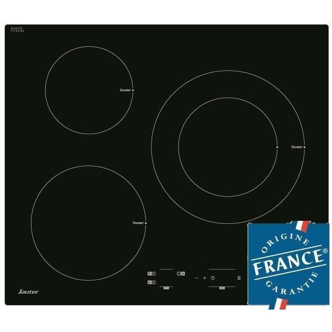 SAUTER SPI4300B Table de cuisson Induction - 3 zones - 7200W - L60 x P52cm - Revetement verre - Noir - Photo n°1