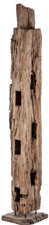 Sculpture bois de teck naturel vieilli Harun - Photo n°1