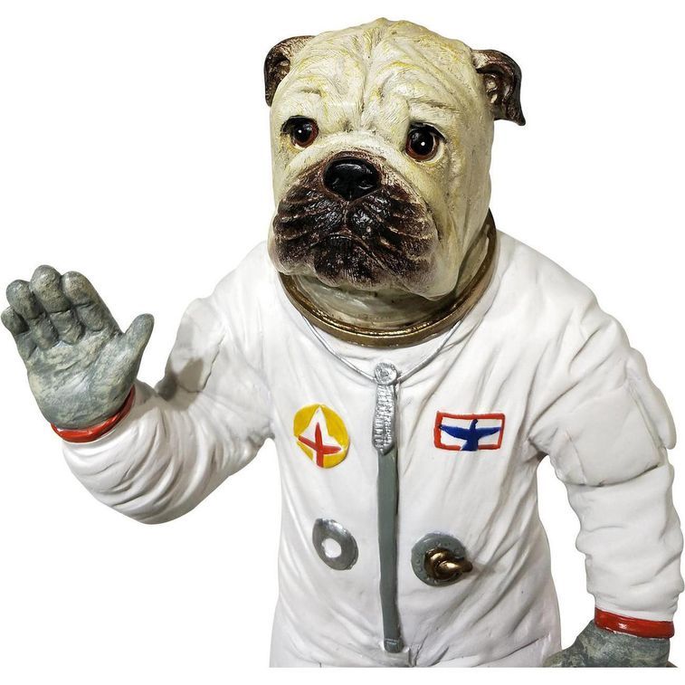 Sculpture chien astronaute polyrésine blanche Spacie - Photo n°3