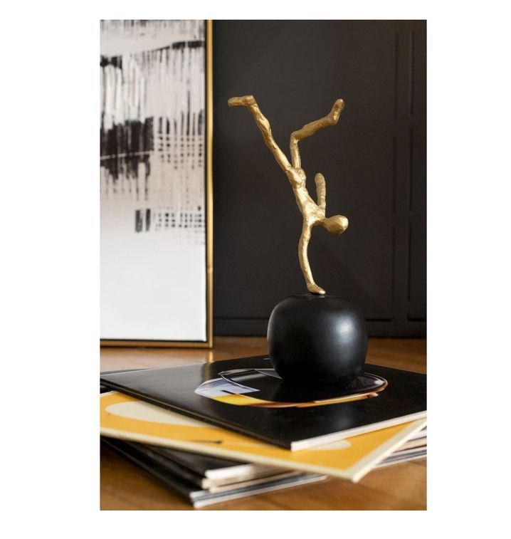 Sculpture métal doré et boule manguier noir Narsh - Lot de 2 - Photo n°2