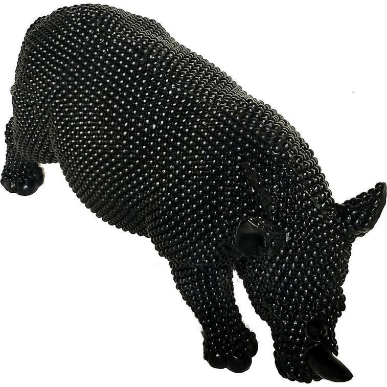 Sculpture rhinocéros polyrésine noire Zoorin - Photo n°2