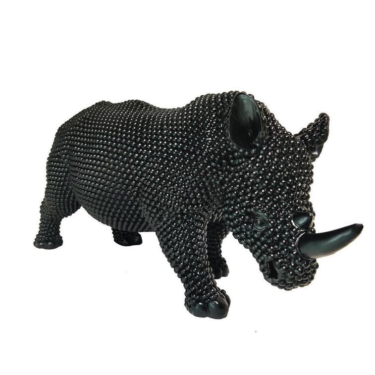 Sculpture rhinocéros polyrésine noire Zoorin - Photo n°3