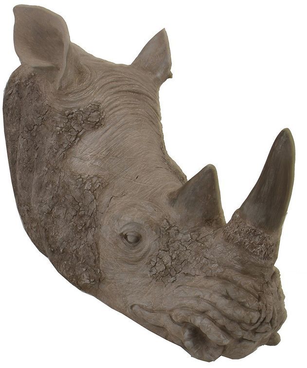 Sculpture rhinocéros résine gris vieilli Pablo - Photo n°1