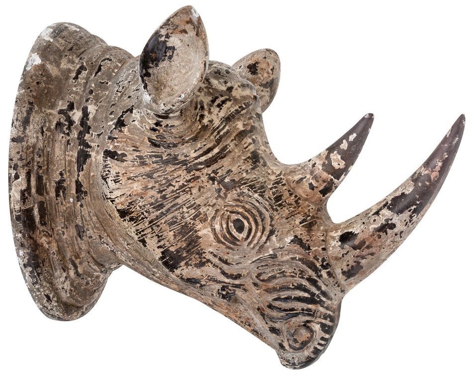 Sculpture rhinocéros résine marron vieilli Pablo - Photo n°1