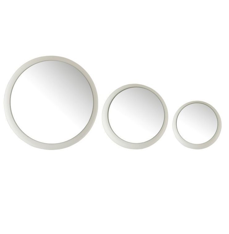 Set de 3 miroirs verre et métal blanc mat Ettis - Photo n°1