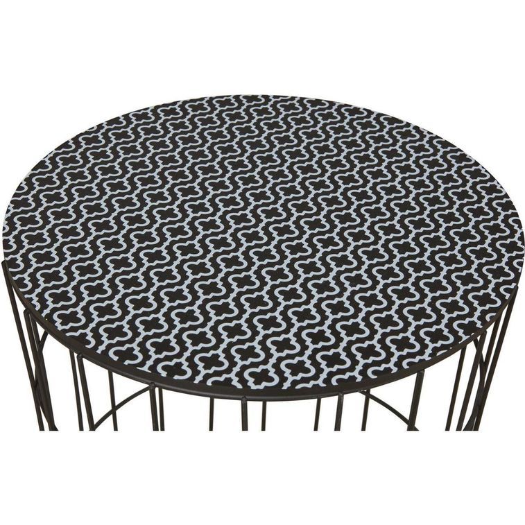 Set de 3 tables basses rondes bois et pieds métal noir Otral - Photo n°3