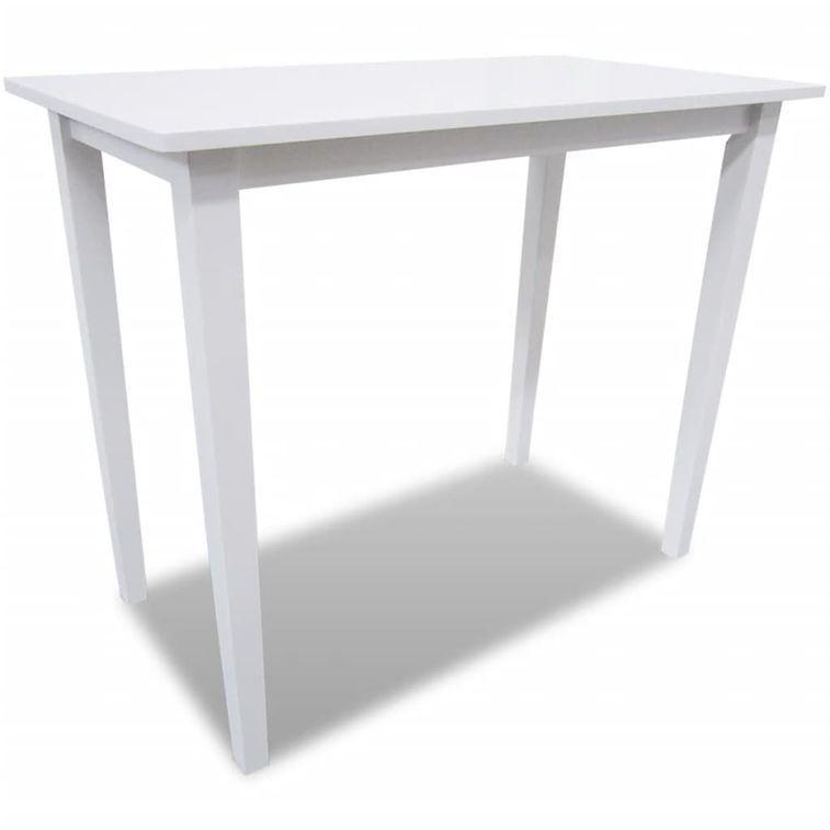 Set table et 4 chaises de bar en bois coloris blanc - Photo n°2