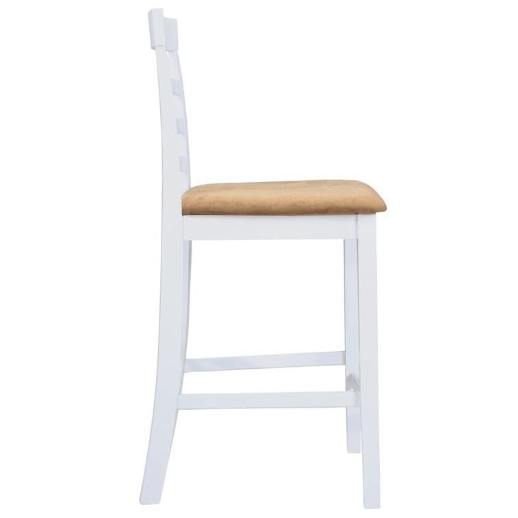 Set table et 4 chaises de bar en bois coloris blanc - Photo n°5