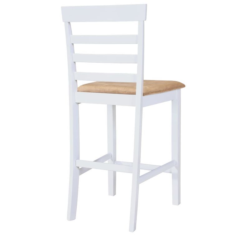 Set table et 4 chaises de bar en bois coloris blanc - Photo n°6