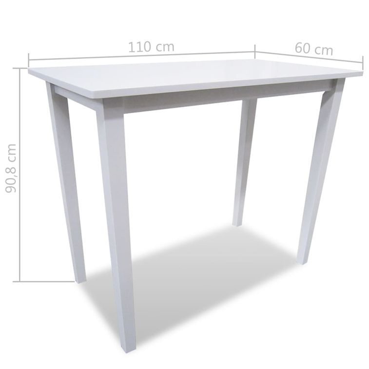 Set table et 4 chaises de bar en bois coloris blanc - Photo n°8