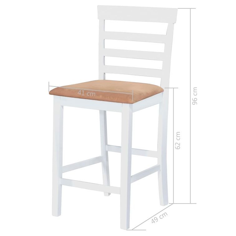 Set table et 4 chaises de bar en bois coloris blanc - Photo n°9