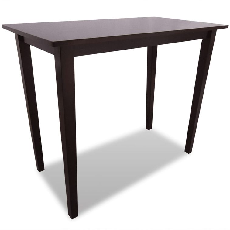 Set table et 4 chaises de bar en bois coloris marron - Photo n°2
