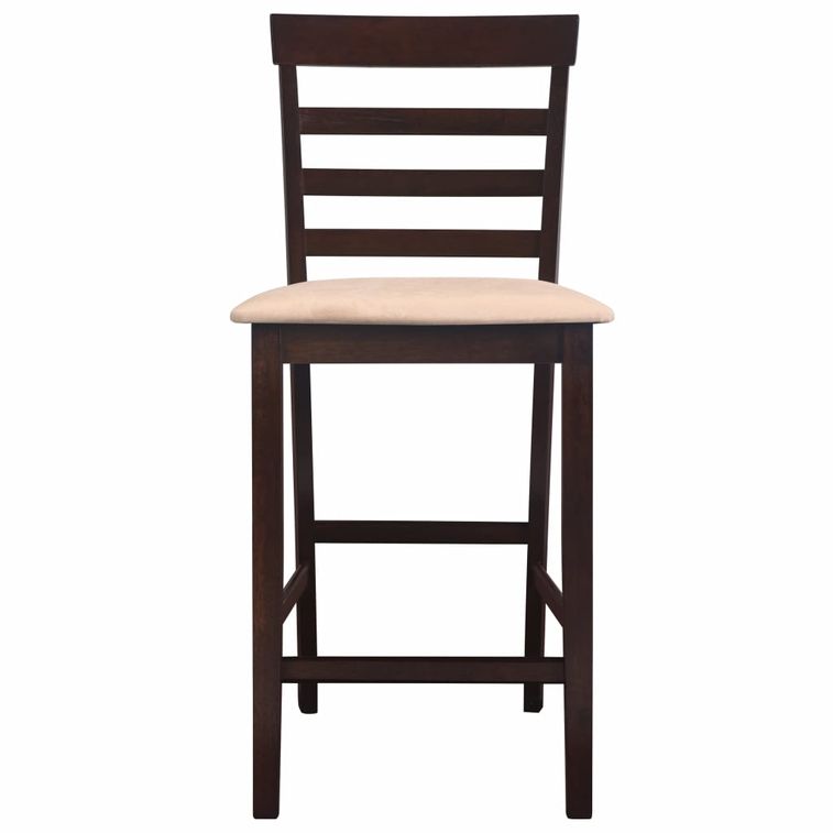 Set table et 4 chaises de bar en bois coloris marron - Photo n°4