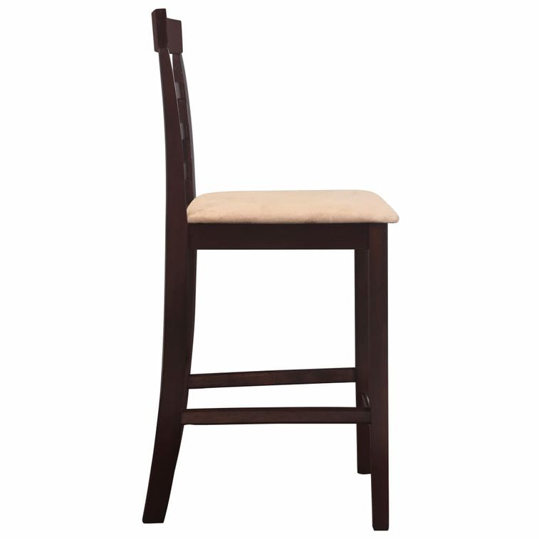 Set table et 4 chaises de bar en bois coloris marron - Photo n°5