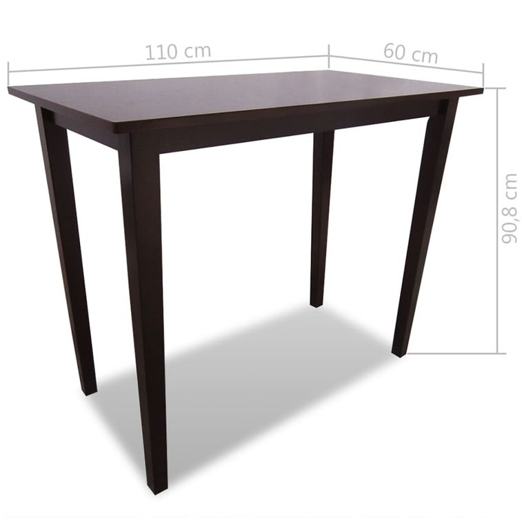Set table et 4 chaises de bar en bois coloris marron - Photo n°8