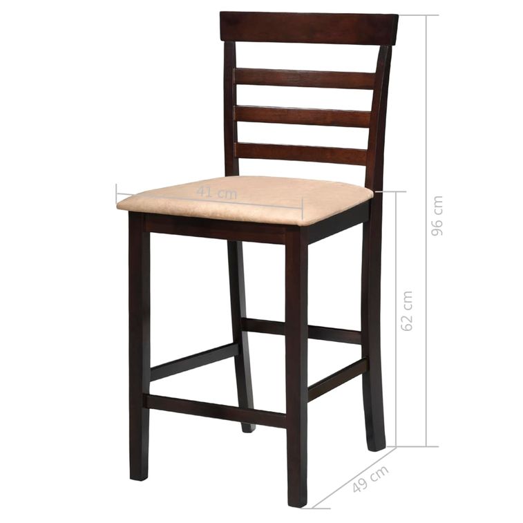 Set table et 4 chaises de bar en bois coloris marron - Photo n°9
