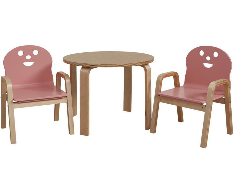 Set table et 2 chaises enfant Lodi rose - Photo n°1