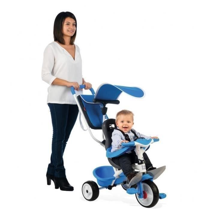 SMOBY Tricycle Baby Balade Roues Silencieuses Bleu - Photo n°4