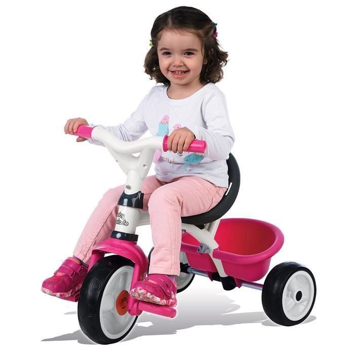 SMOBY Tricycle Baby Balade Roues Silencieuses Rose - Photo n°5