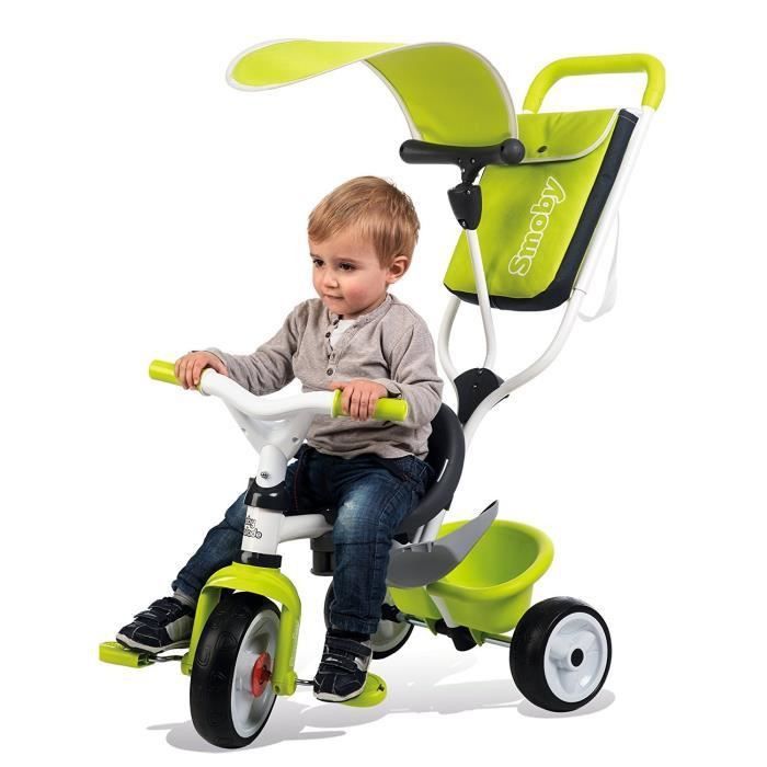 SMOBY Tricycle Baby Balade Roues Silencieuses Vert - Photo n°2