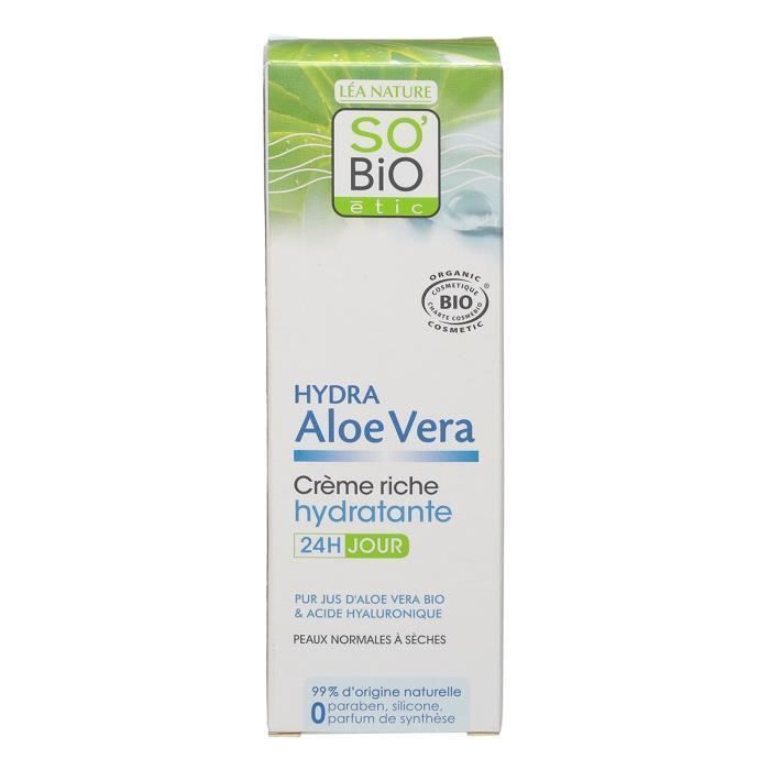 SO BIO Creme Riche hydratante Aloe Vera - 50 ml - Photo n°1